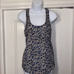 Blue Silky Sleeveless Blouse